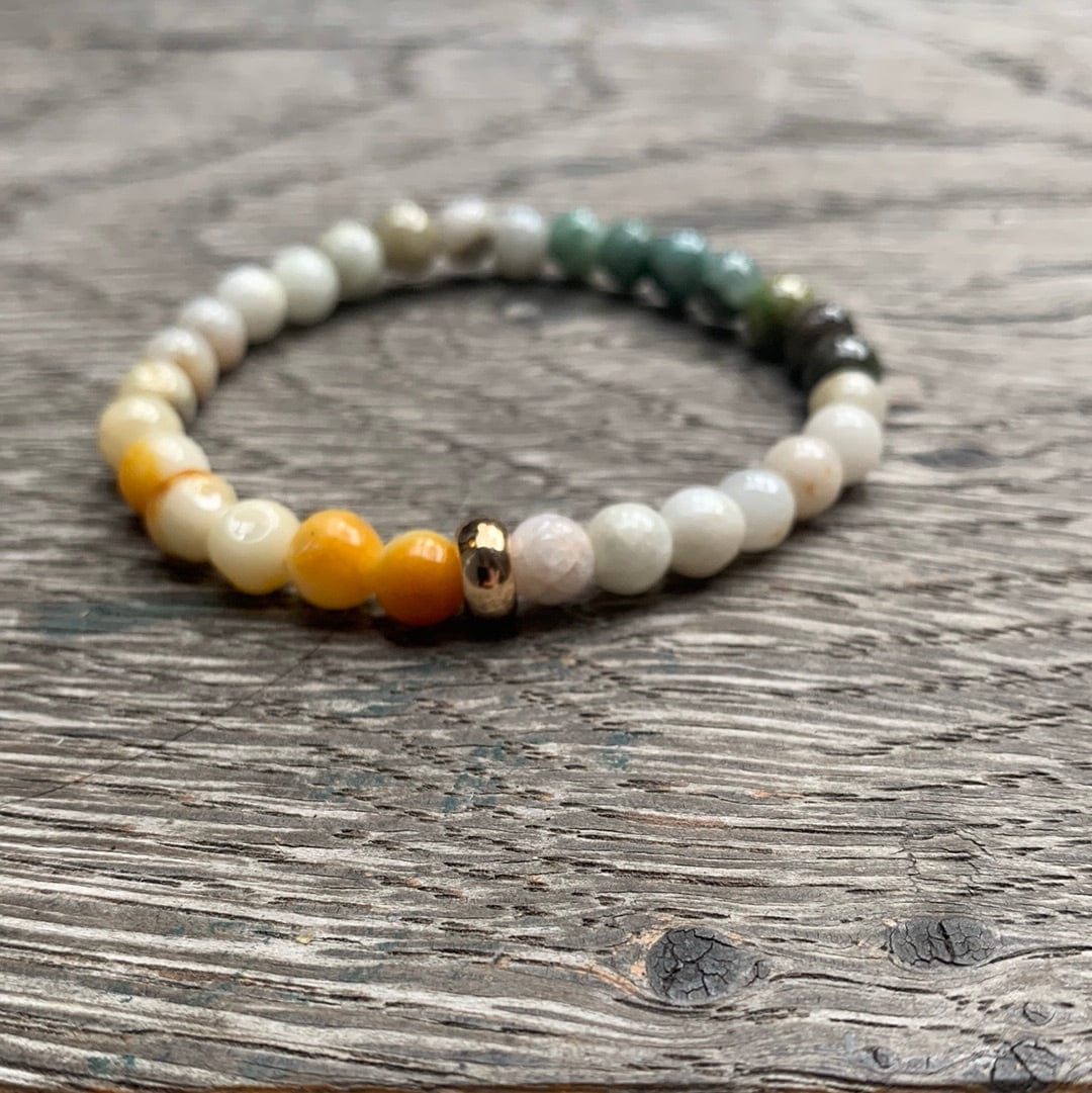 Ocean Agate 6mm Gold disk Fusion