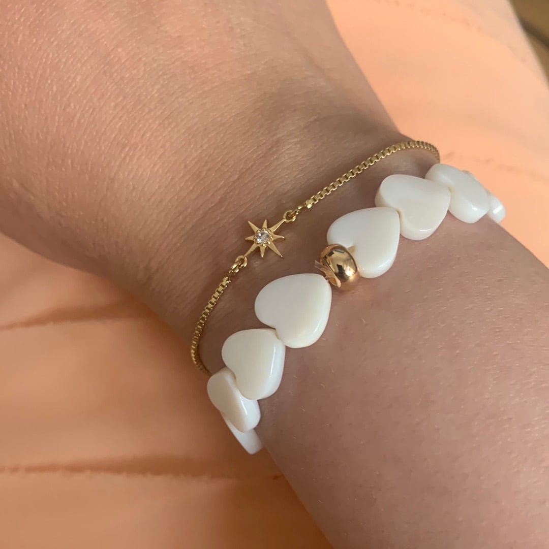 Mother Pearl Heart Bracelet