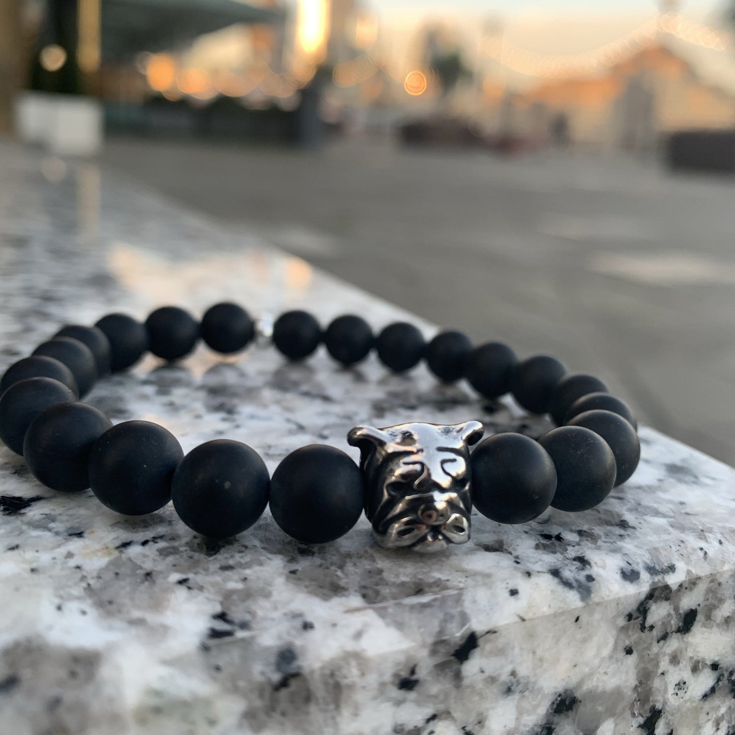 Bulldog Bracelet Black Onyx