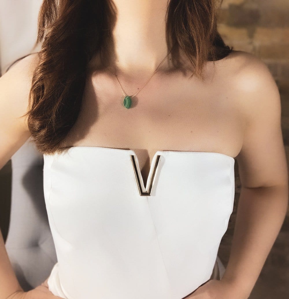 Gold Malachite Necklace