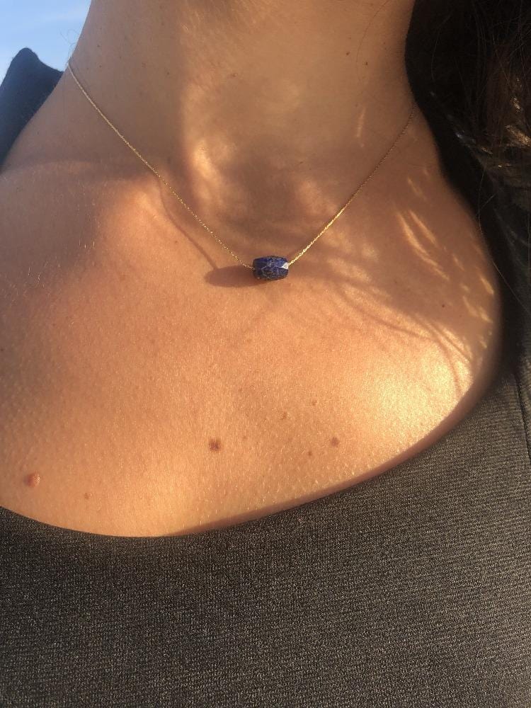 Lapis lazuli necklace gold