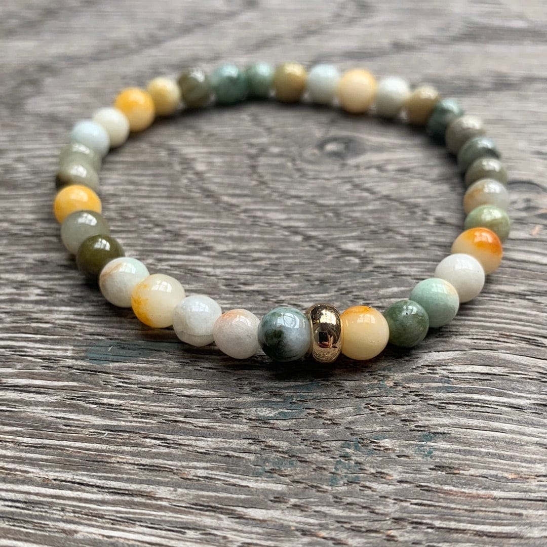 Ocean Agate 6mm Gold disk