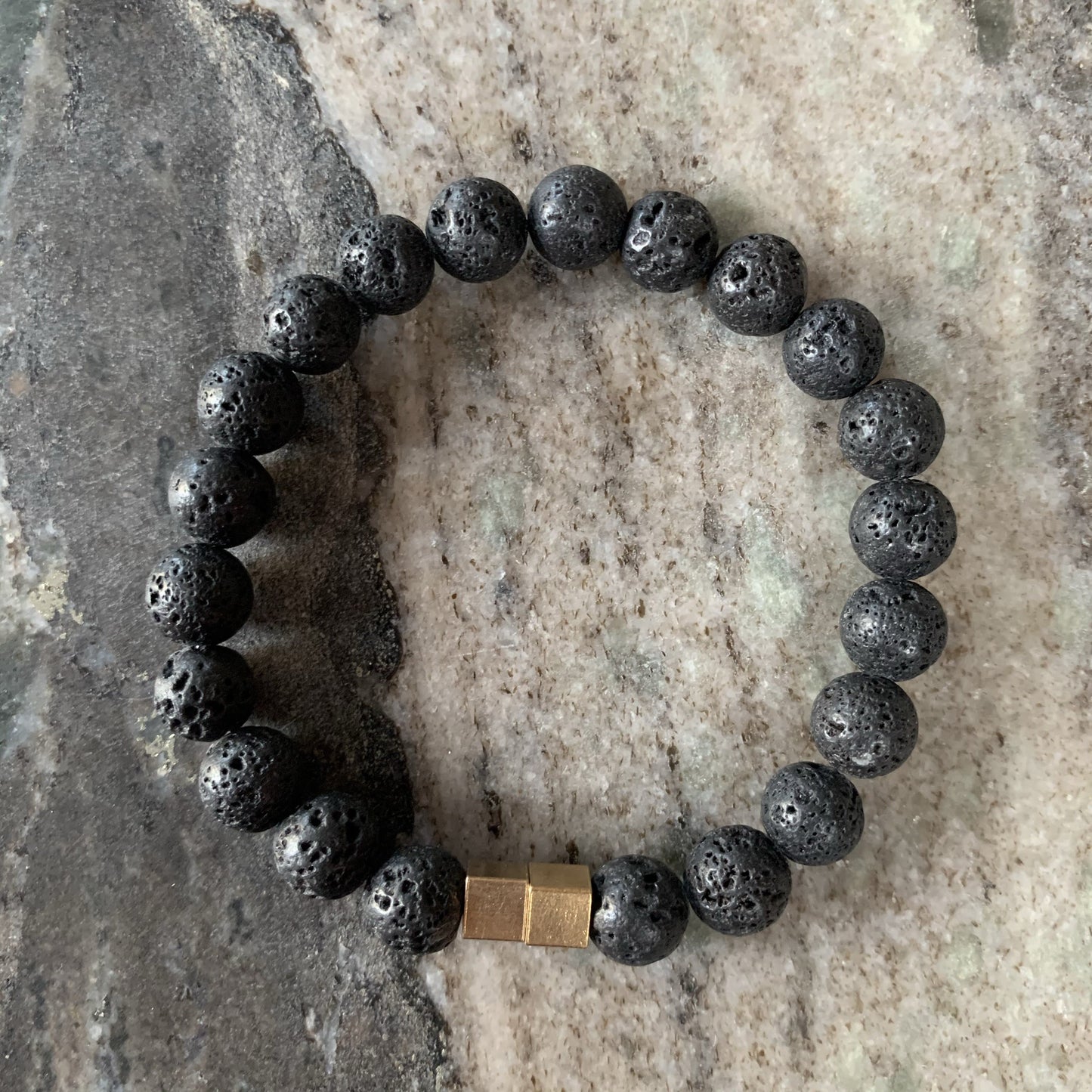 Lava stone bracelet with duo bracelet