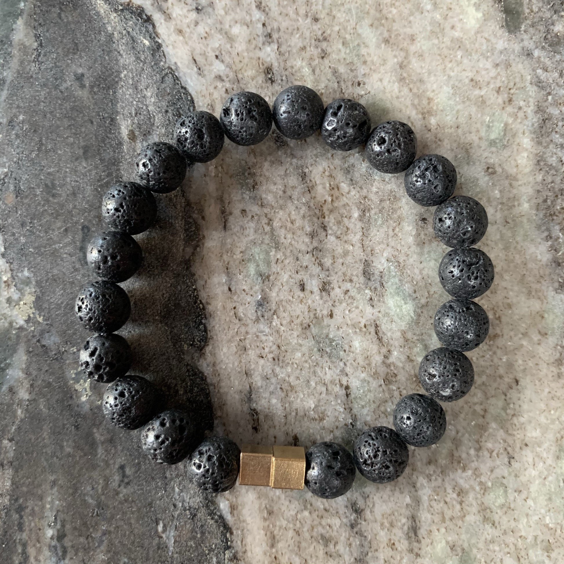 Lava stone bracelet with duo bracelet