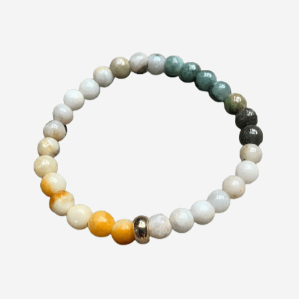 Ocean Agate 6mm Gold disk Fusion