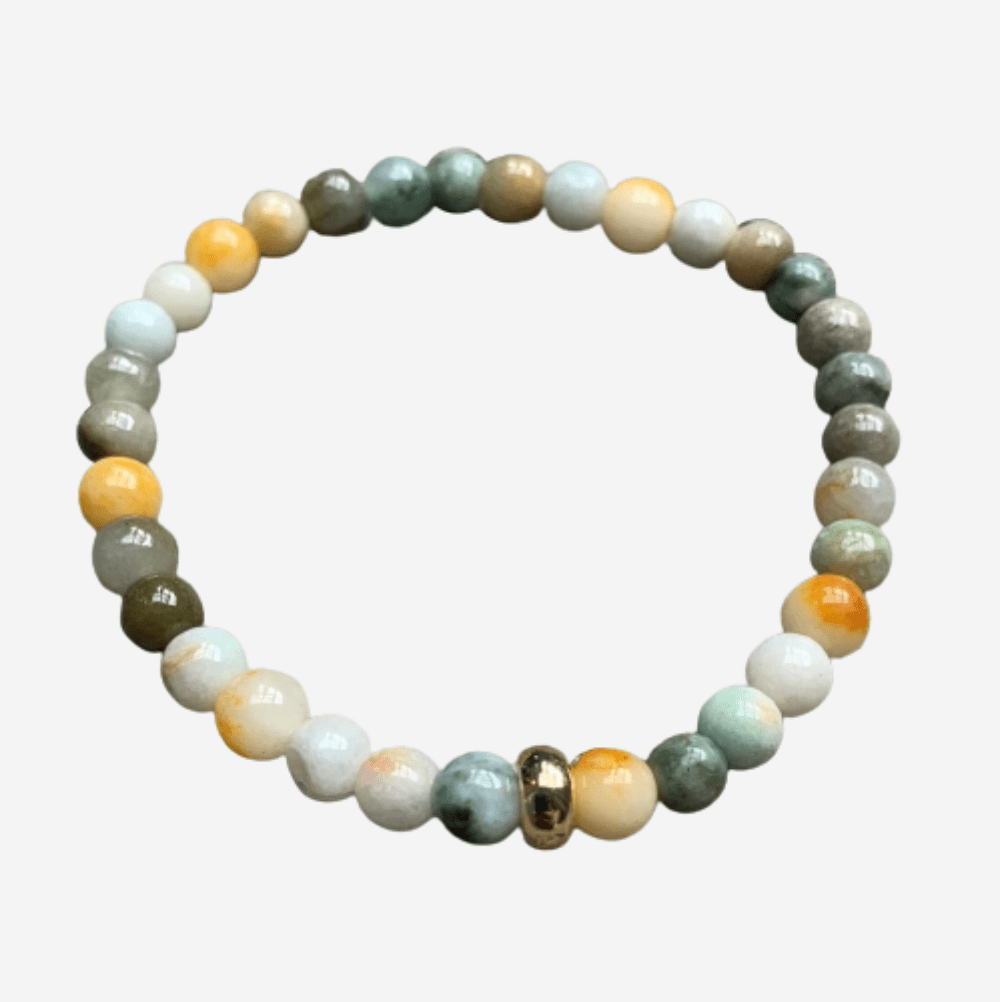 Ocean Agate 6mm Gold disk