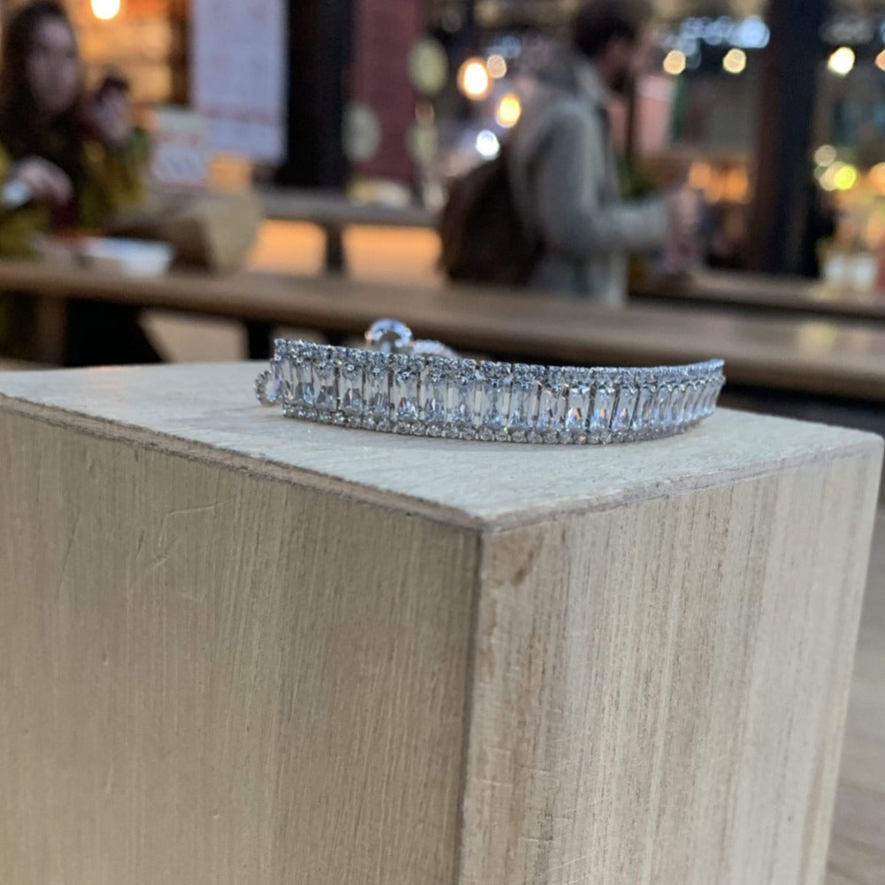 Rhinestone Silver Bracelet