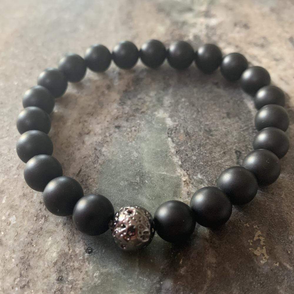 Mi Cielo London Bracelet Black onyx and lava stone plated