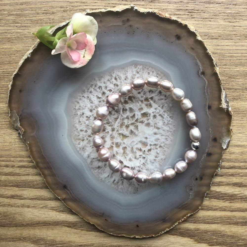 Pink Pearl bracelet with sterling silver