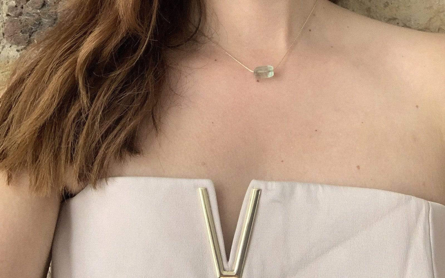 Mi Cielo London Necklace Gold Fluorite necklace