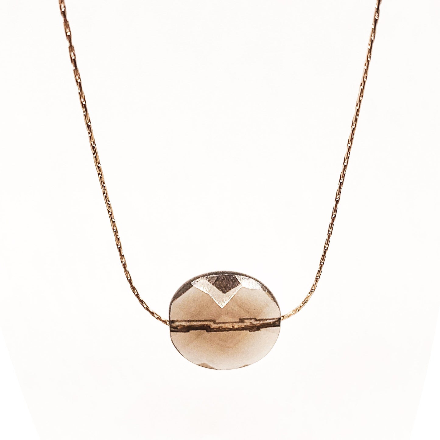 Mi Cielo London Necklace Gold filled 14k Smoky quartz necklace