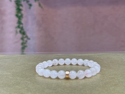 Rose quartz bracelet 9k Gold