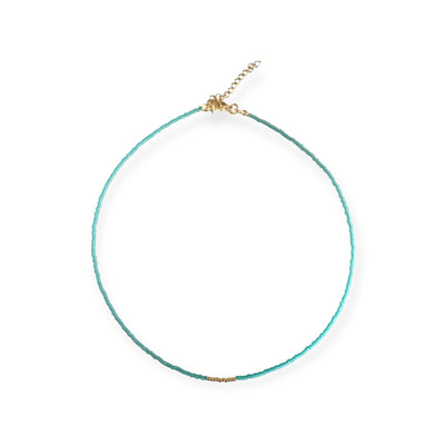 Miyuki Necklace - Sea Blue Gold