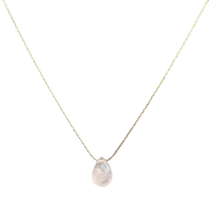 Rose Quartz Drop Necklace | Mi Cielo London