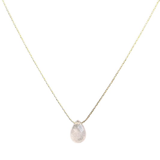 Rose Quartz Drop Necklace | Mi Cielo London
