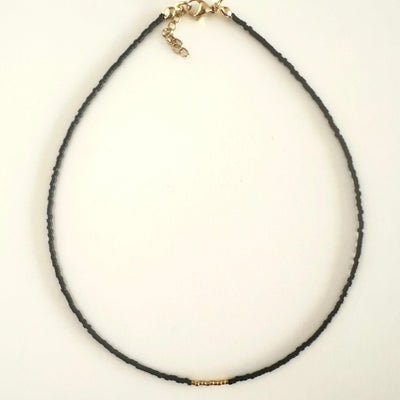 Miyuki Necklace - Black Mat Gold