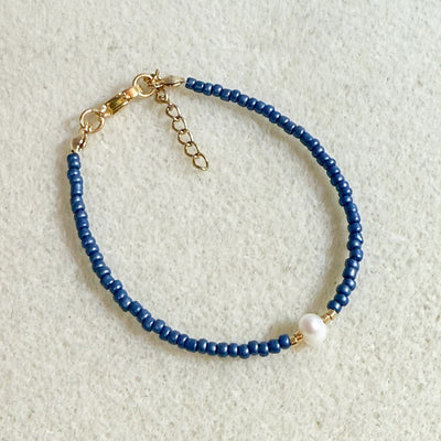 Mimi Midnight Sky Blue Gold Bracelet Pearl
