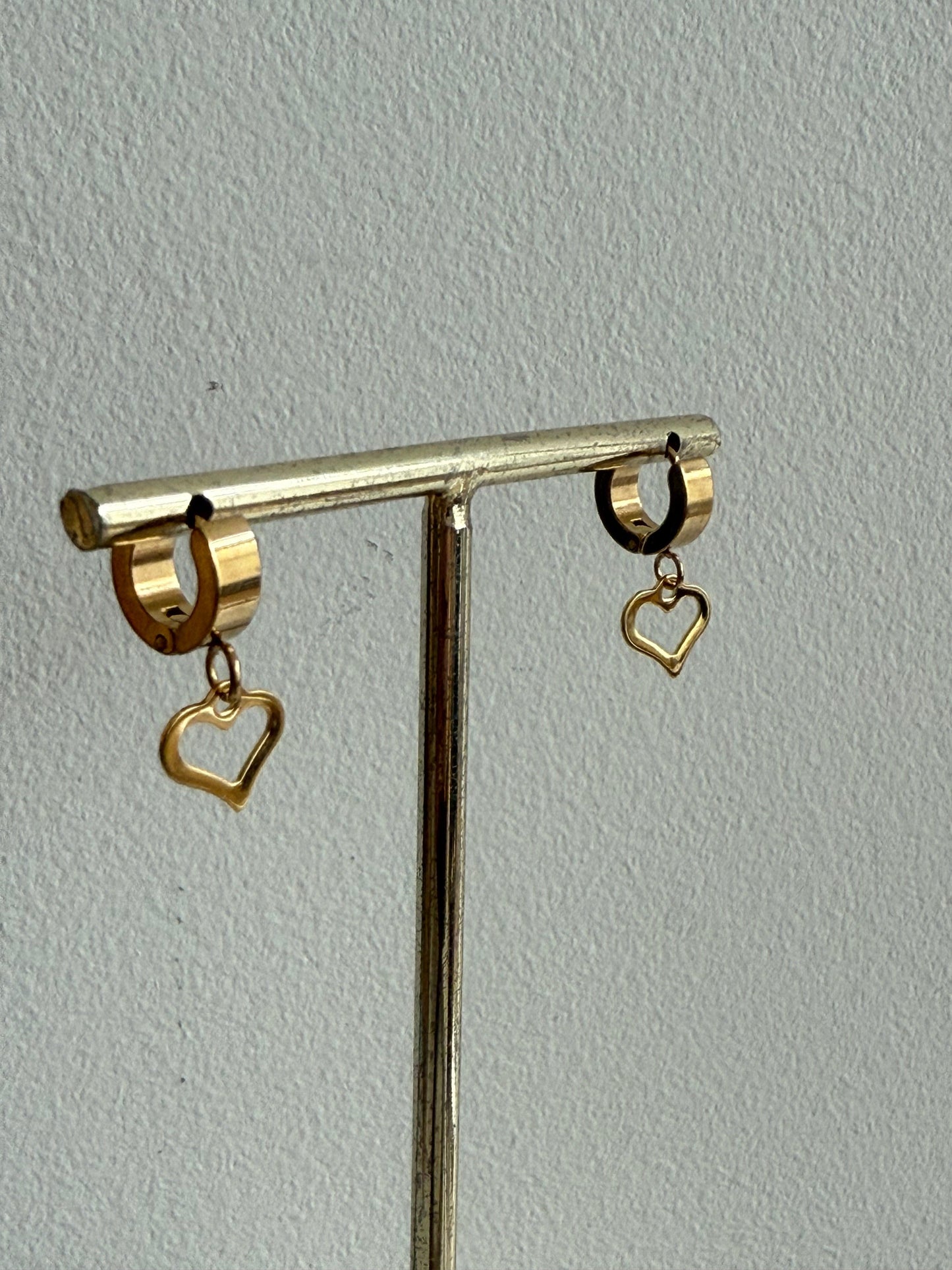 Heart Gold Hoops (Stainless steel)