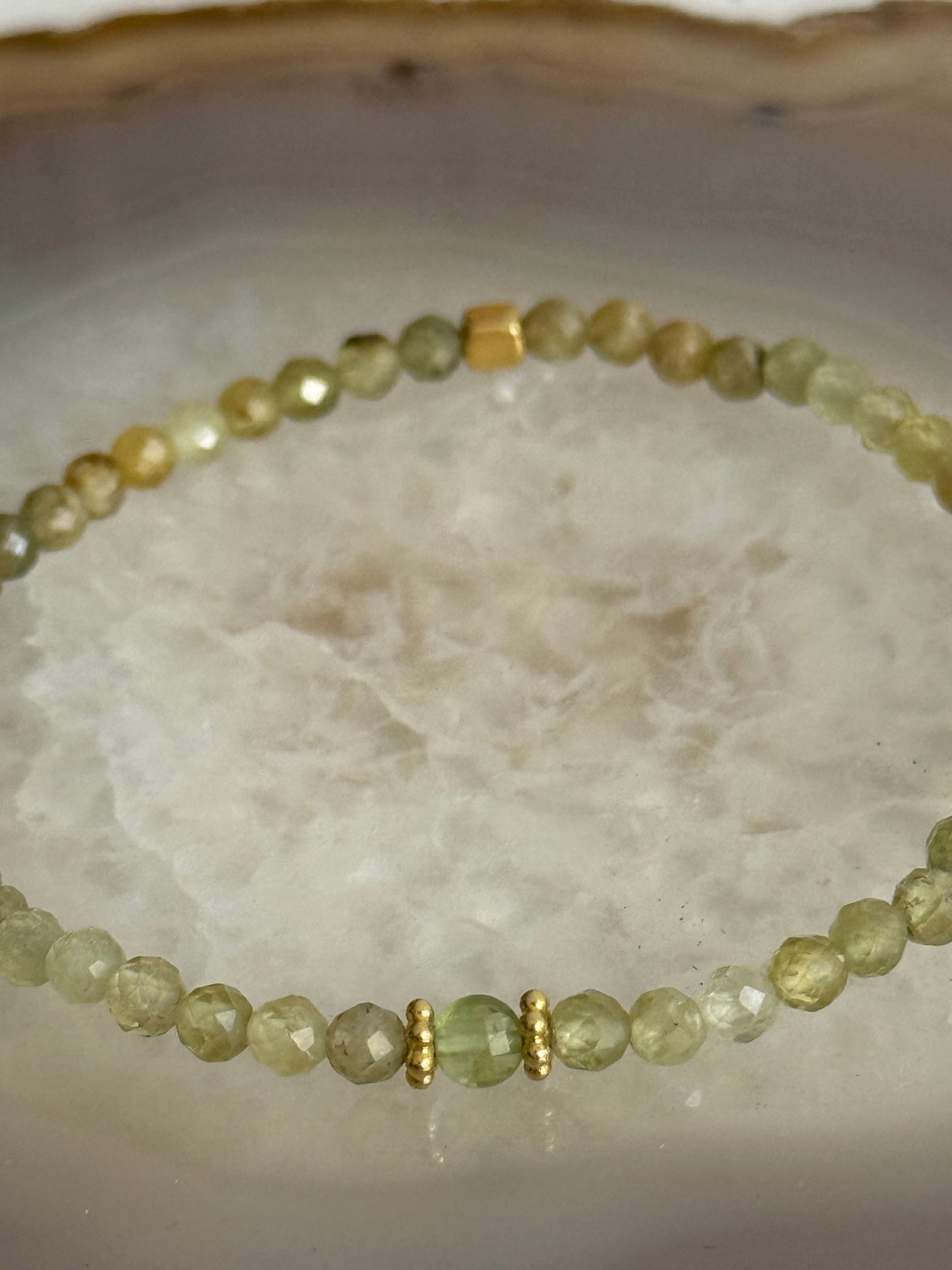 Peridot faceted stones Bracelet (Gold Vermeil)