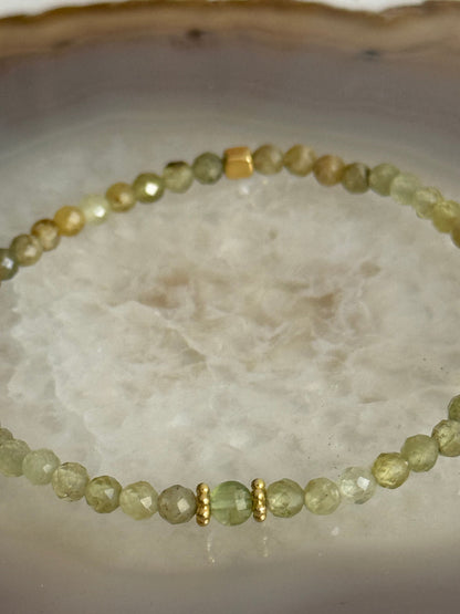 Peridot faceted stones Bracelet (Gold Vermeil)