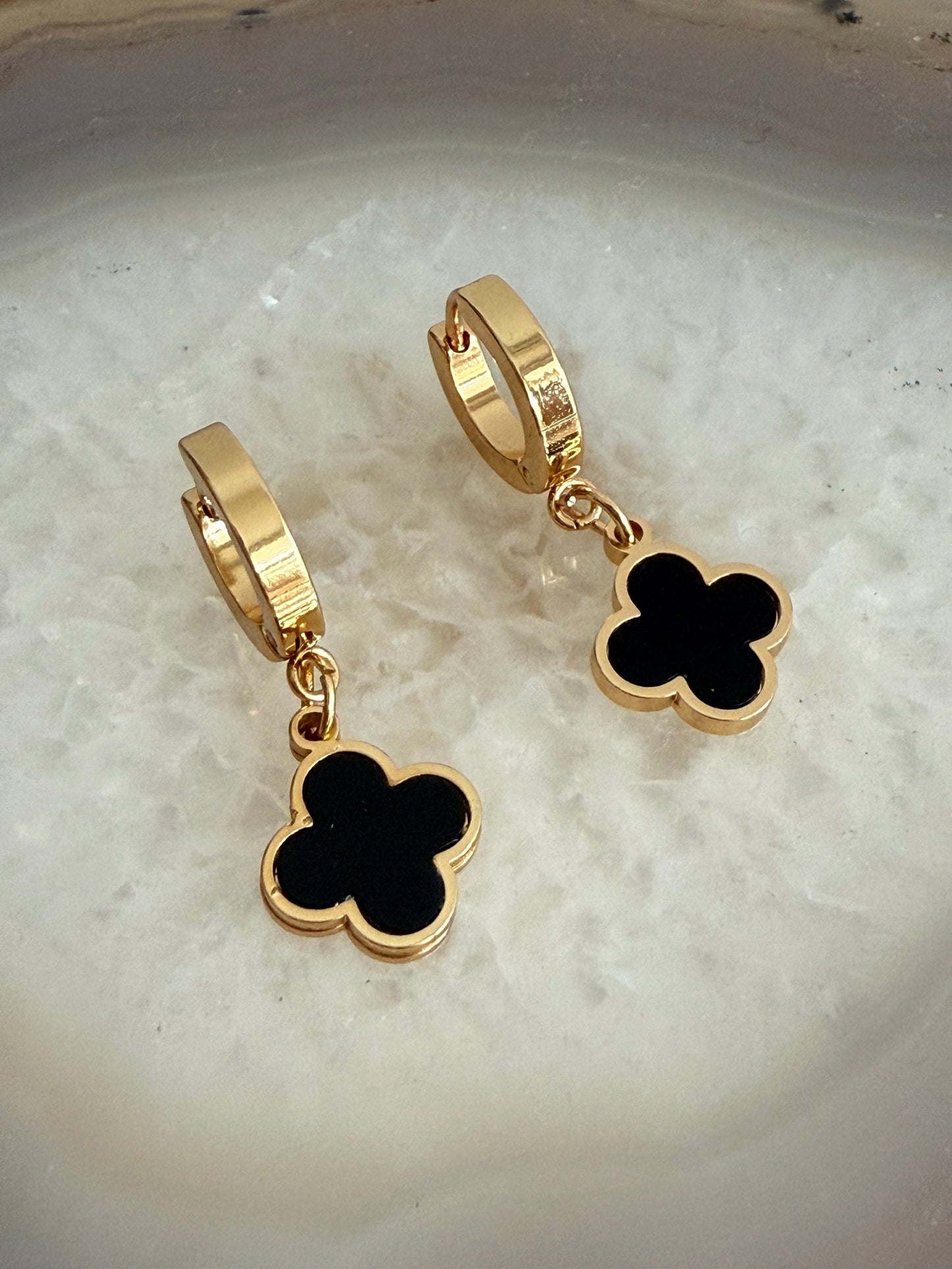 Black Clover Gold Hoops (Stainless steel)