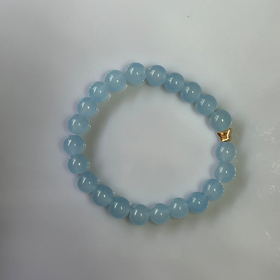 Blue Light Agate Bracelet Butterfly