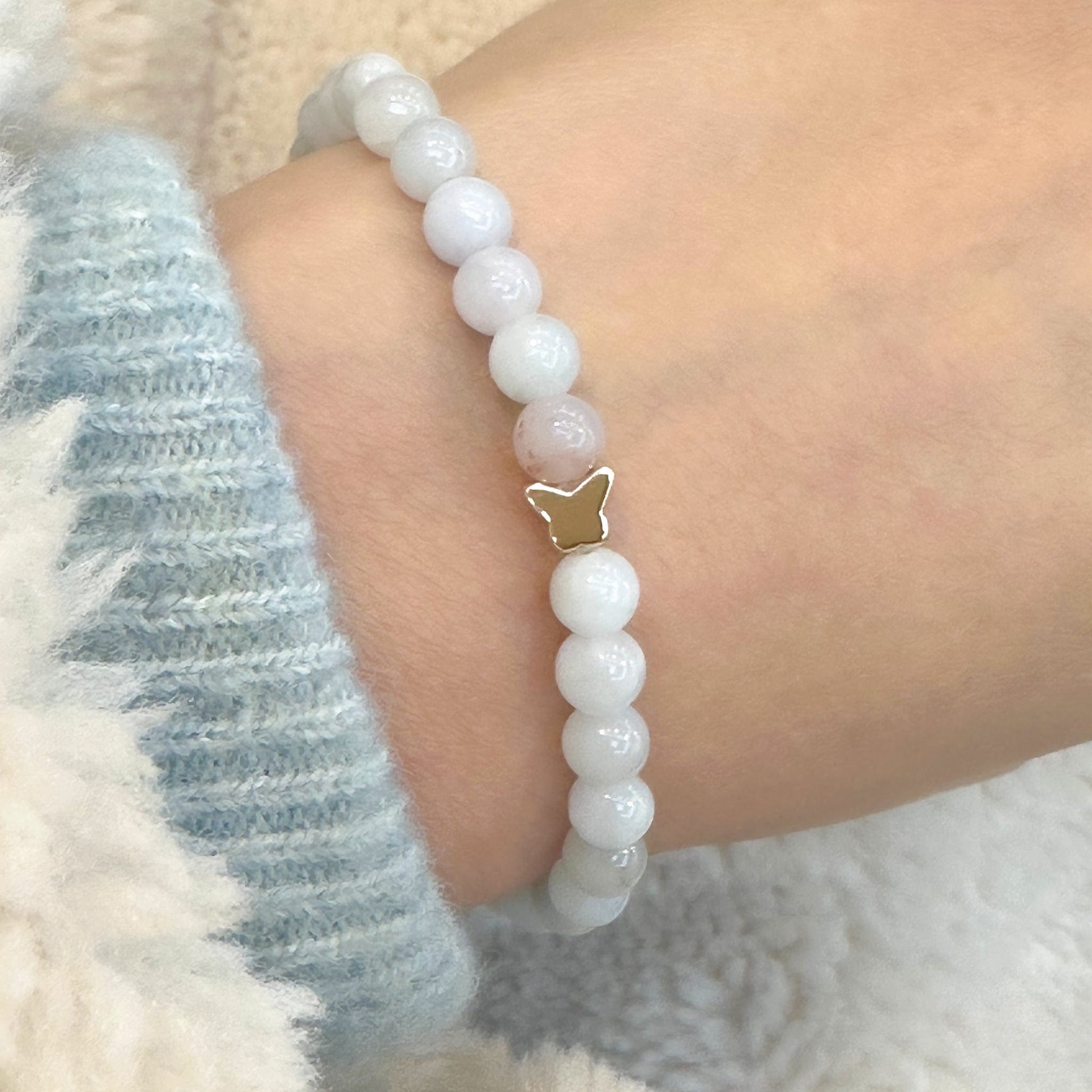 Jade Bracelet 6mm Butterfly