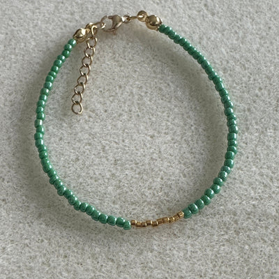 Mimi Jade Green Pearl Gold Bracelet