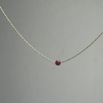 Ruby Gold Necklace (July's Birthstone)<br> Minimalist