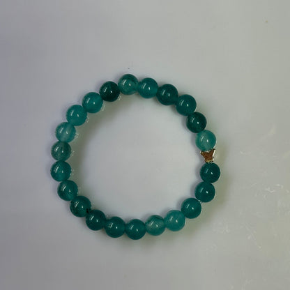 Green Agate Bracelet Butterfly
