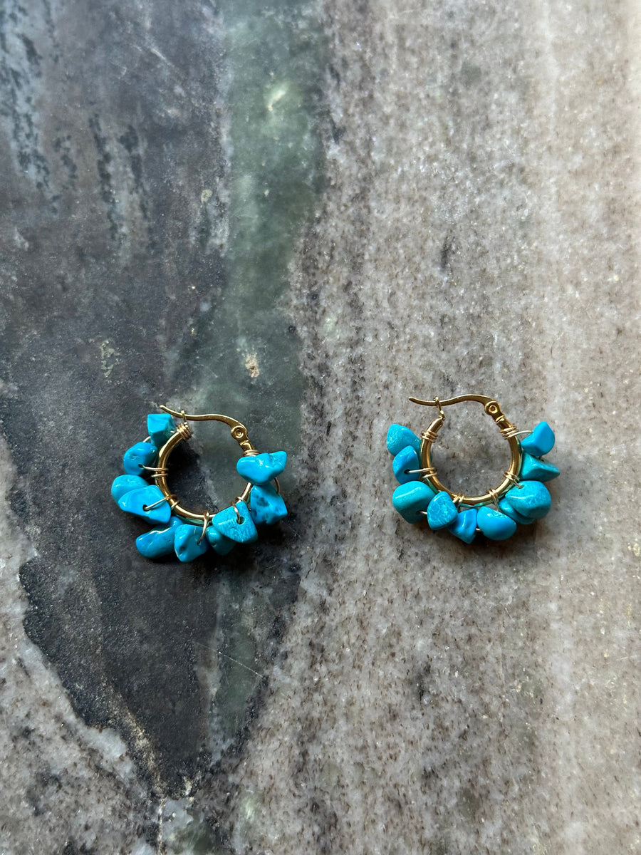 Flower Earrings Turquoise