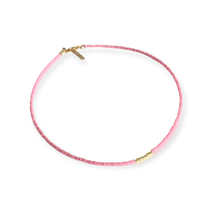 Miyuki Necklace - Pink Candy Gold