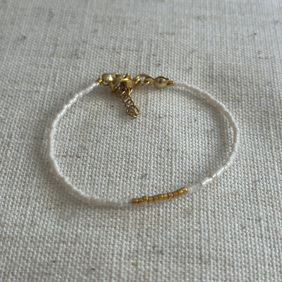 Miyuki Bracelet - Ivory, Gold