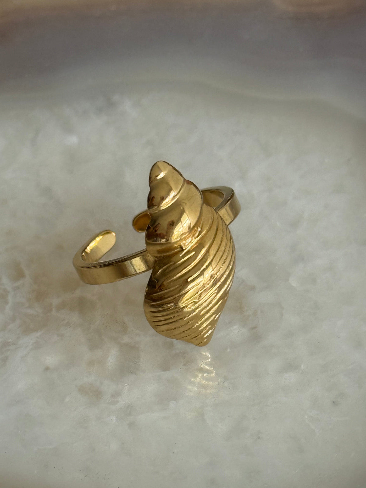 Snail Shell Rings Caribe Snail Shell Gold Ring – Mi Cielo London