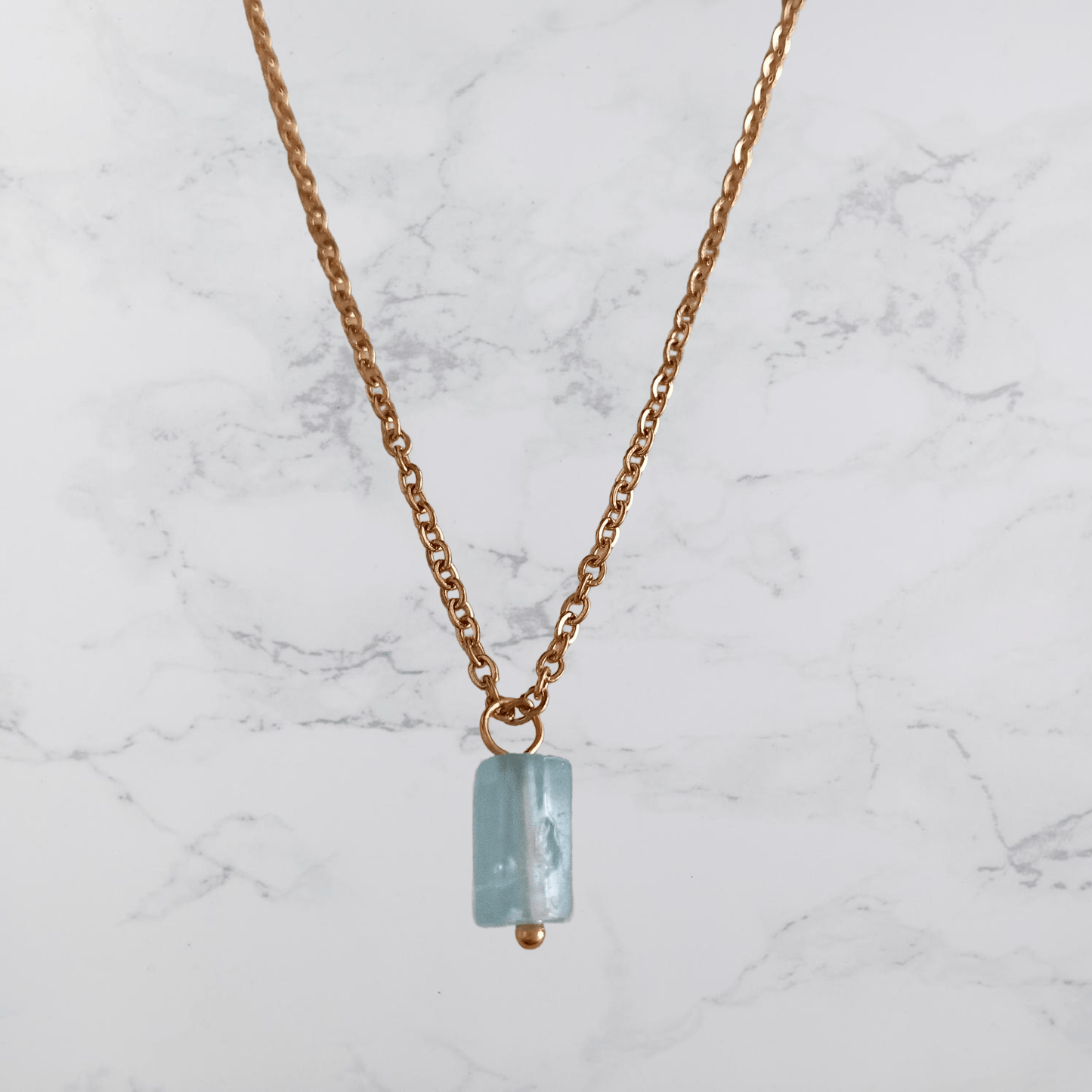 Lucky stone necklace Aquamarine