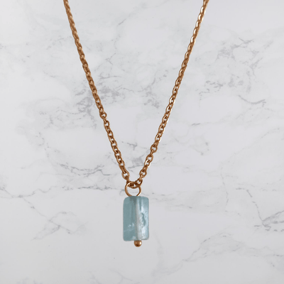 Lucky stone necklace Aquamarine