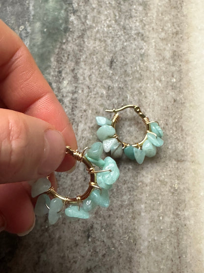 Flower Earrings Amazonite | Mi Cielo London