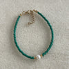 Mimi Emerald Green Pearl Gold Bracelet