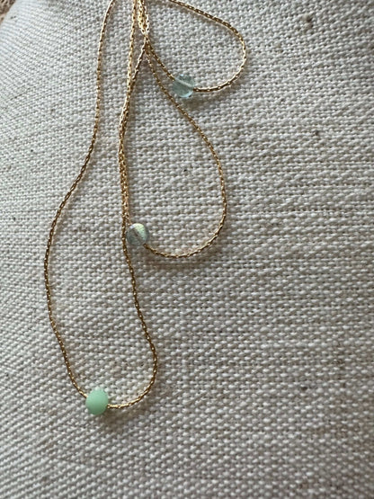 Labradorite Gold Necklace <br> Minimalist