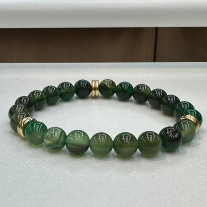 Green Agate Duo Disk Bracelet