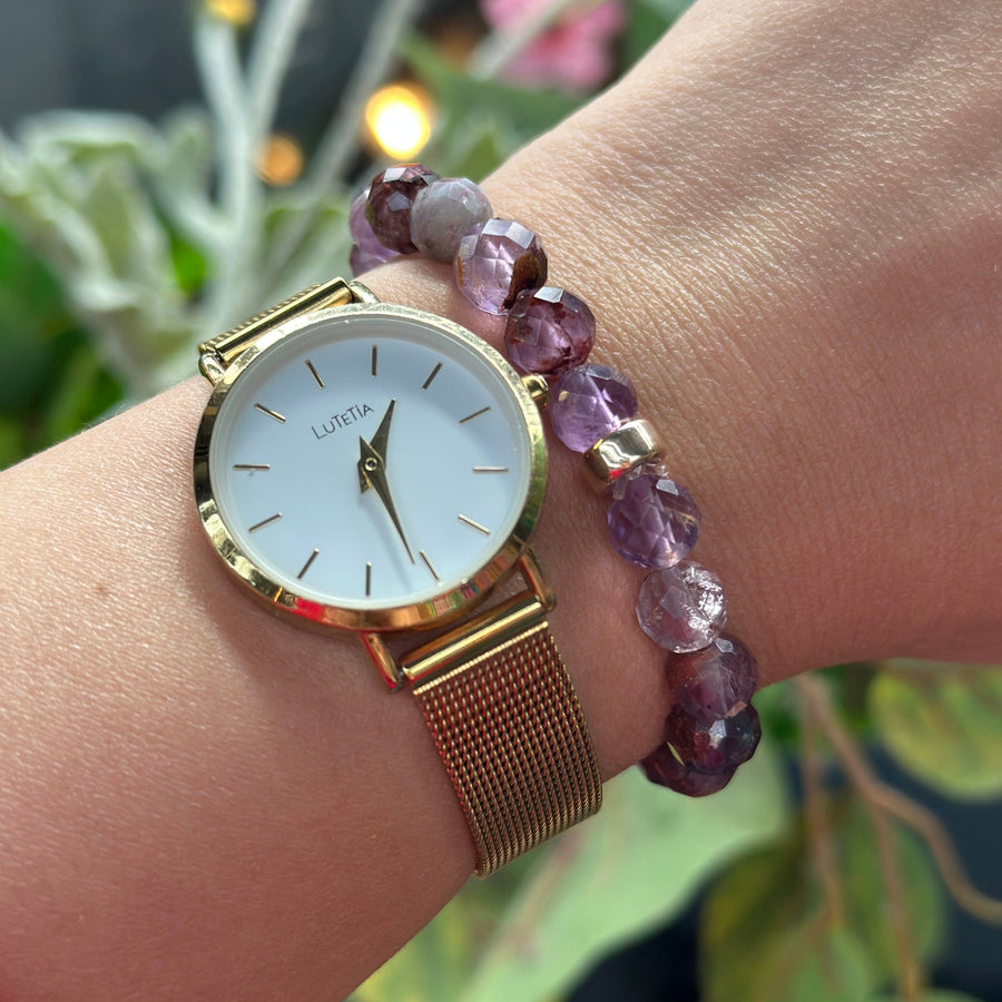 Iolite quartz Bracelet 9k Gold