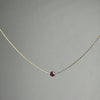 Garnet Gold Necklace (January's Birthstone) <br> Minimalist