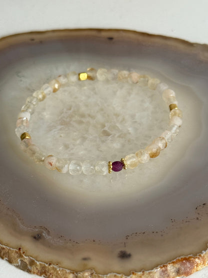 Citrine stone bracelet 4mm (Gold Vermeil)