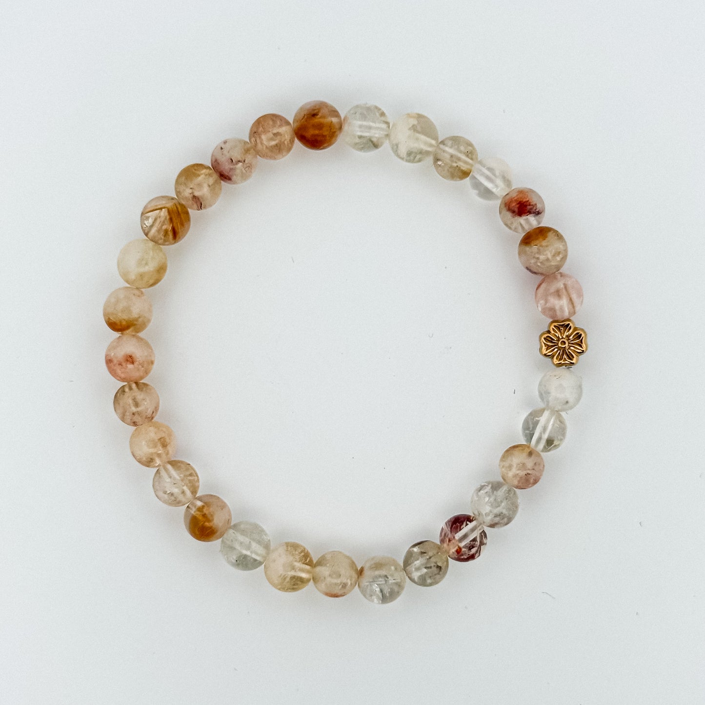 Citrine stone Bracelet Gold Clover 6mm