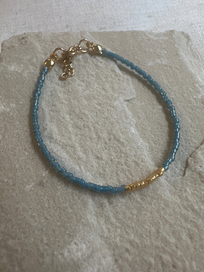 Miyuki Bracelet - Dusk Blue Gold