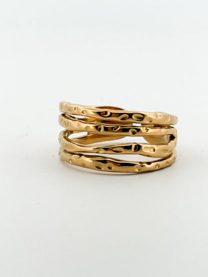 Caribe Four Layers Gold Ring