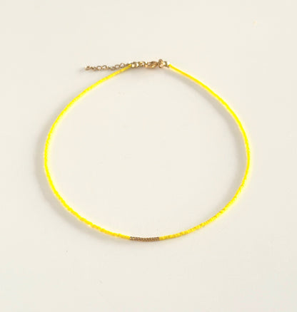 Miyuki Necklace - Yellow Lemon & Gold