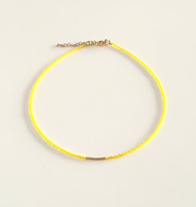 Miyuki Necklace - Yellow Lemon & Gold