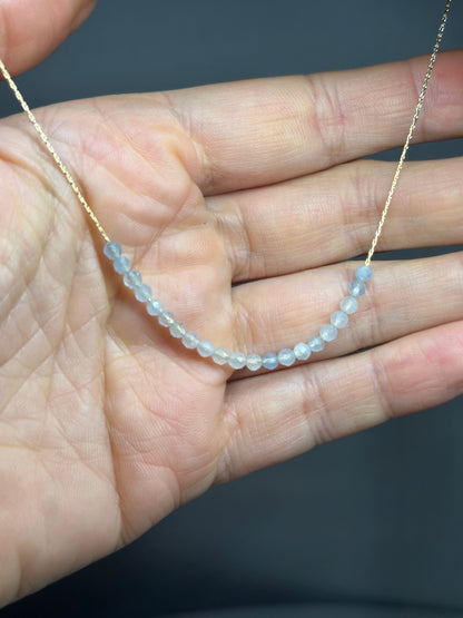 Aquamarine Necklace gold filled 14k