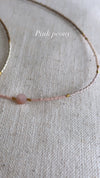 Miyuki Necklace - Light pink and Rose quartz